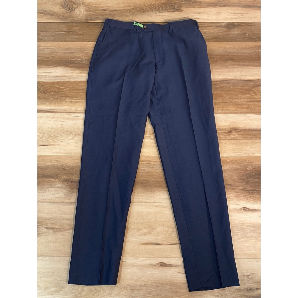 Indochino Wool Dress Pants Mens 34x33 Newbury Navy Blue Trousers